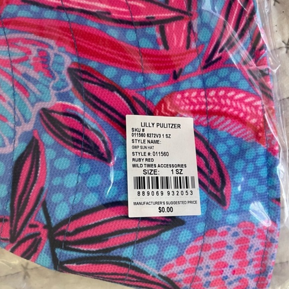*NWT* Lilly Pulitzer Sun Hat in Ruby Red Wild Times - Picture 4 of 5